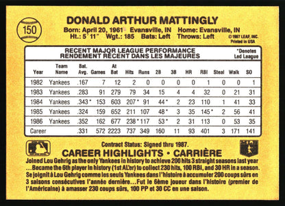 1987 Leaf #150 Don Mattingly