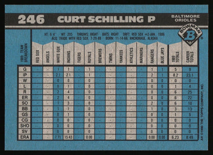 1990 Bowman #246 Curt Schilling