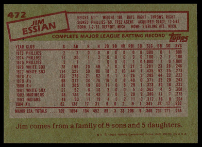 1985 Topps #472 Jim Essian