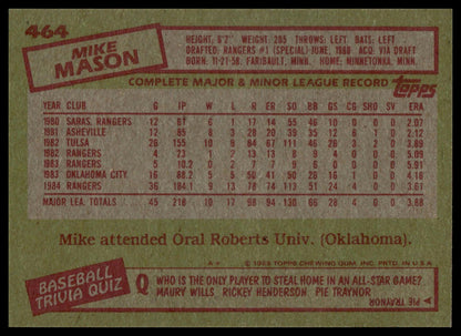 1985 Topps #464 Mike Mason