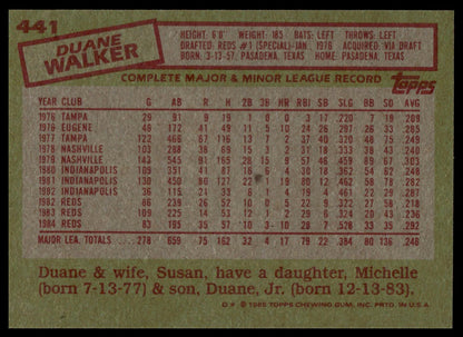 1985 Topps #441 Duane Walker
