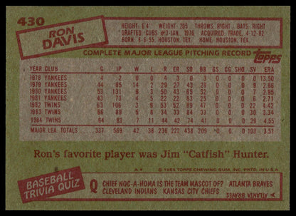 1985 Topps #430 Ron Davis