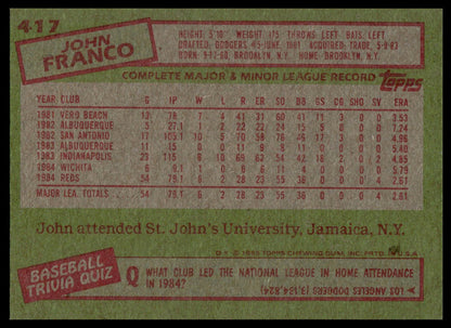 1985 Topps #417 John Franco