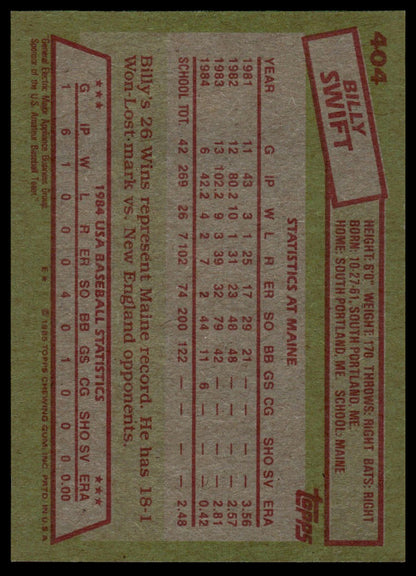 1985 Topps #404 Billy Swift