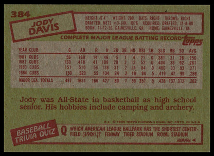 1985 Topps #384 Jody Davis