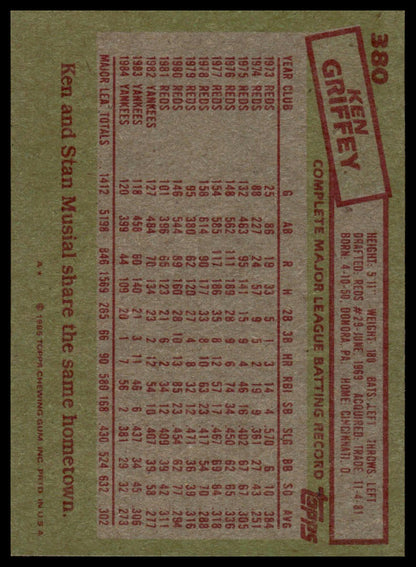 1985 Topps #380 Ken Griffey