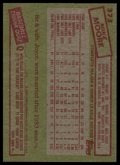 1985 Topps #373 Mike Moore