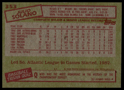 1985 Topps #353 Julio Solano