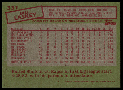 1985 Topps #331 Bill Laskey