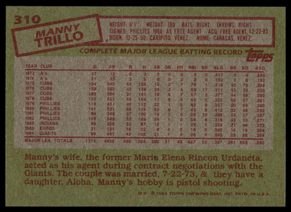 1985 Topps #310 Manny Trillo