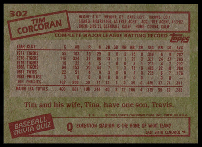 1985 Topps #302 Tim Corcoran