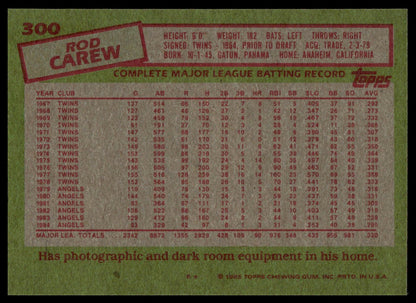 1985 Topps #300 Rod Carew