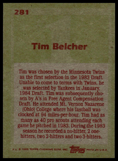 1985 Topps #281 Tim Belcher