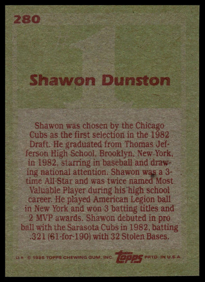 1985 Topps #280 Shawon Dunston