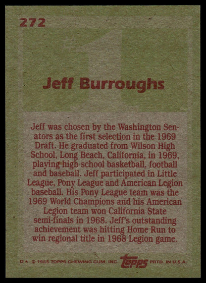 1985 Topps #272 Jeff Burroughs