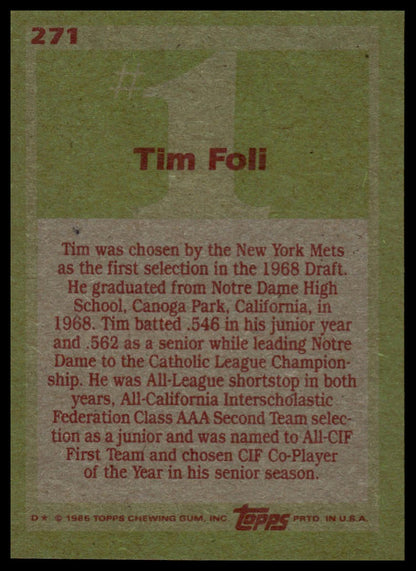 1985 Topps #271 Tim Foli