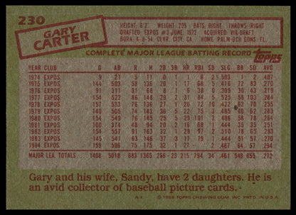 1985 Topps #230 Gary Carter