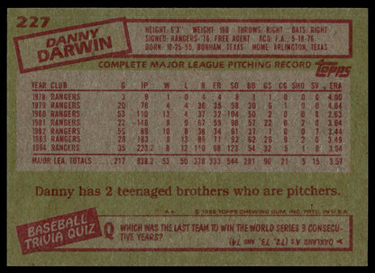1985 Topps #227 Danny Darwin