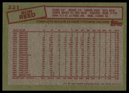 1985 Topps #221 Ron Reed