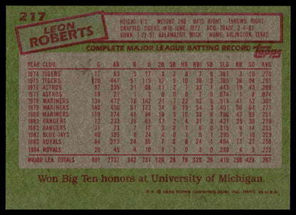 1985 Topps #217 Leon Roberts