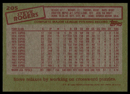 1985 Topps #205 Steve Rogers
