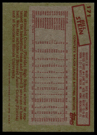 1985 Topps #171 Bill Stein