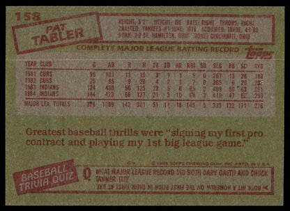 1985 Topps #158 Pat Tabler