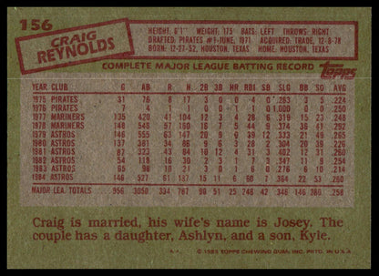 1985 Topps #156 Craig Reynolds