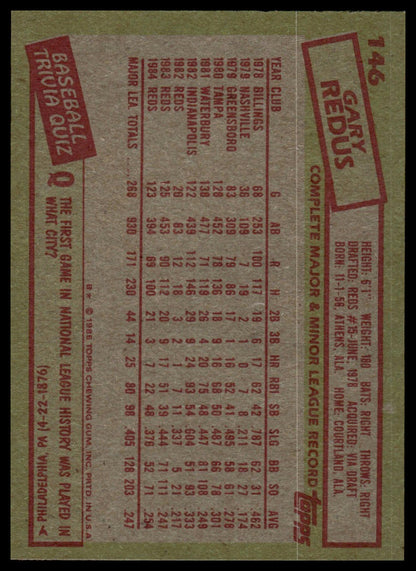 1985 Topps #146 Gary Redus