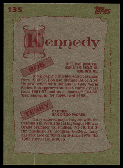 1985 Topps #135 Bob Kennedy / Terry Kennedy F&S