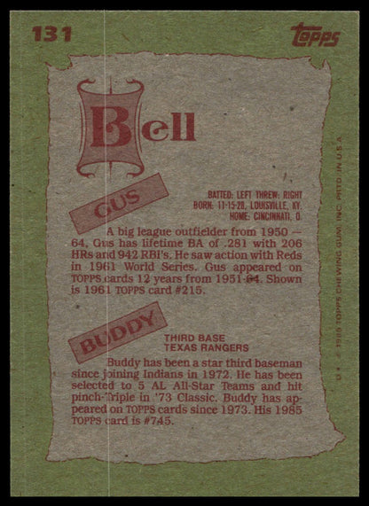1985 Topps #131 Gus Bell / Buddy Bell F&S