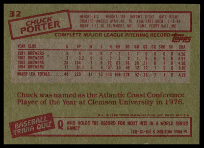1985 Topps #32 Chuck Porter
