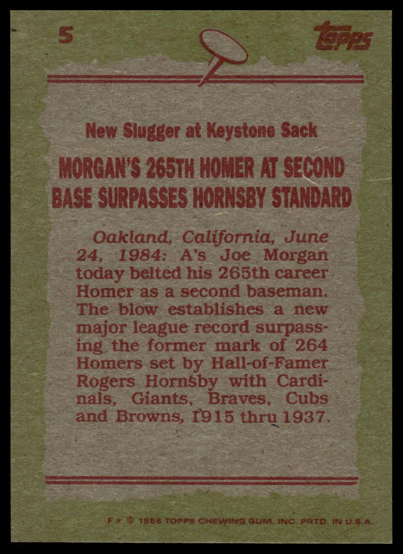 1985 Topps #5 Joe Morgan