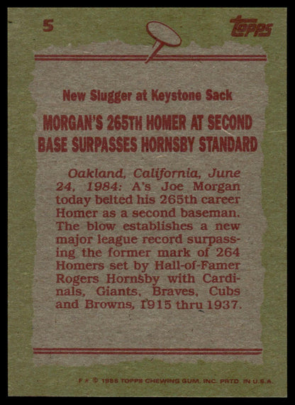 1985 Topps #5 Joe Morgan