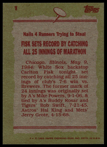 1985 Topps #1 Carlton Fisk