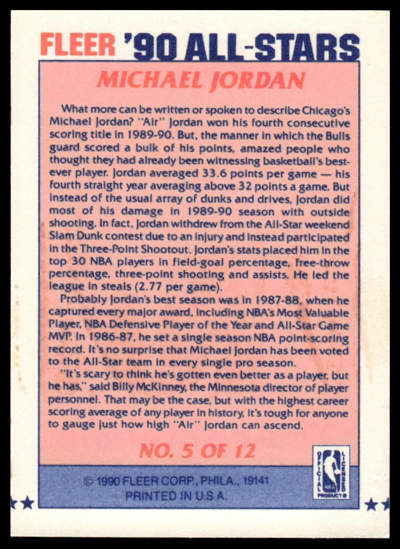1990-91 Fleer #5 Michael Jordan All-Stars