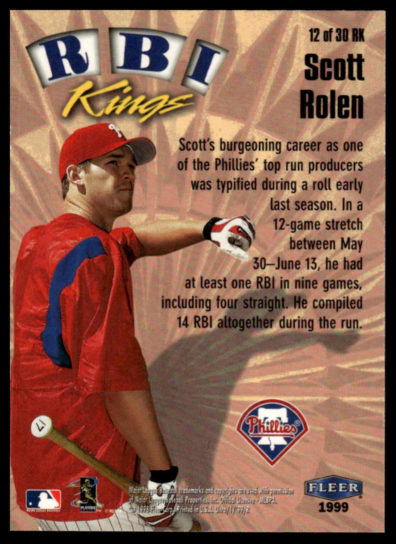 1999 Ultra #12 RK Scott Rolen RBI Kings