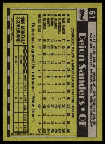 1990 Topps #61 Deion Sanders