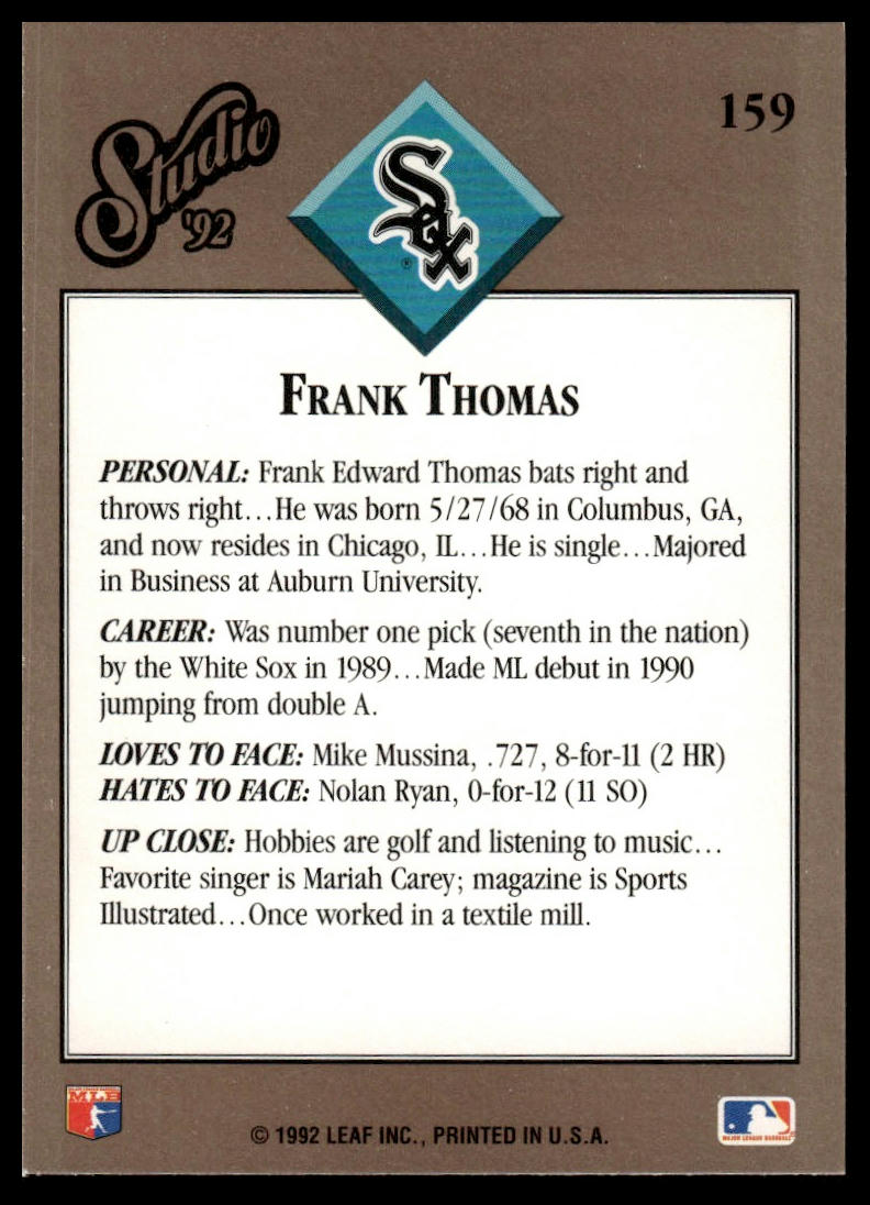 1992 Studio #18 Frank Thomas Studio Previews