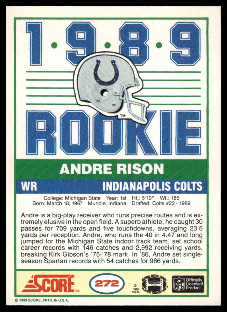 1989 Score #272 Andre Rison