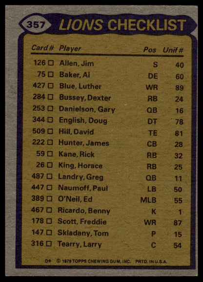 1979 Topps #357 Dexter Bussey / David Hill / Jim Allen / Al Baker