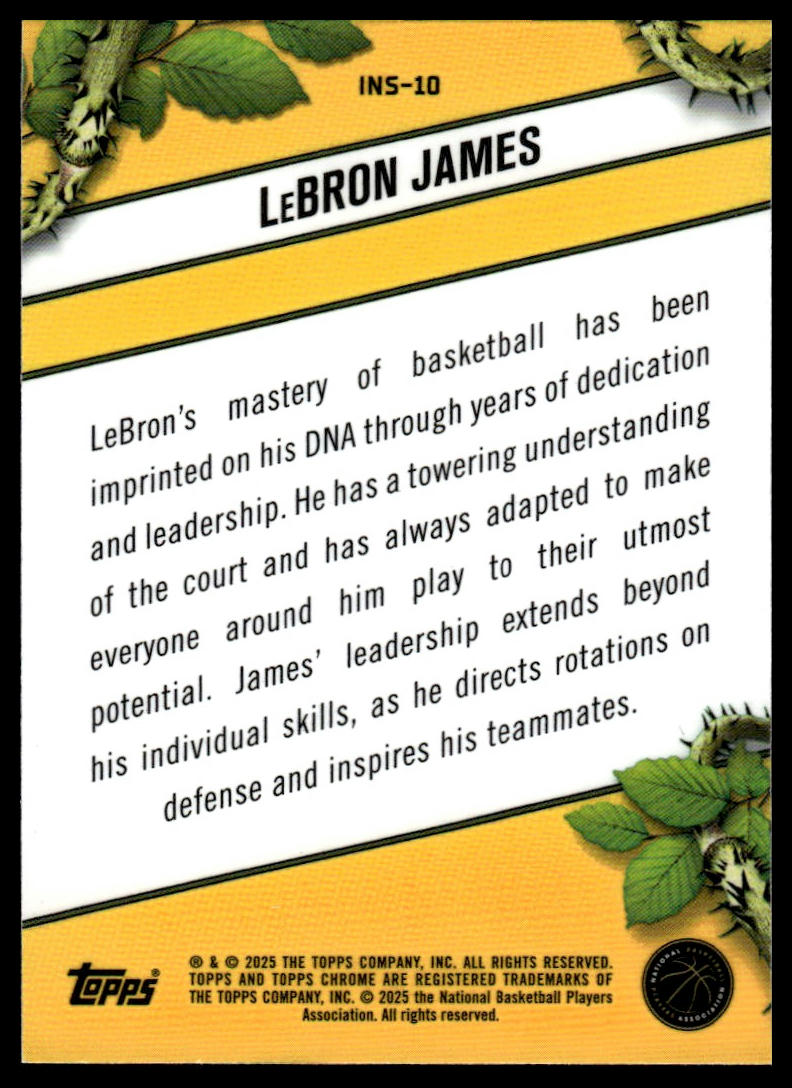 2024-25 Topps Chrome #INS-10 LeBron James Instinct Green Refractor #/99