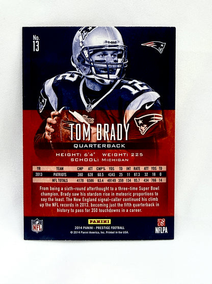 2014 Panini Prestige #13 Tom Brady Extra Points Purple #/100