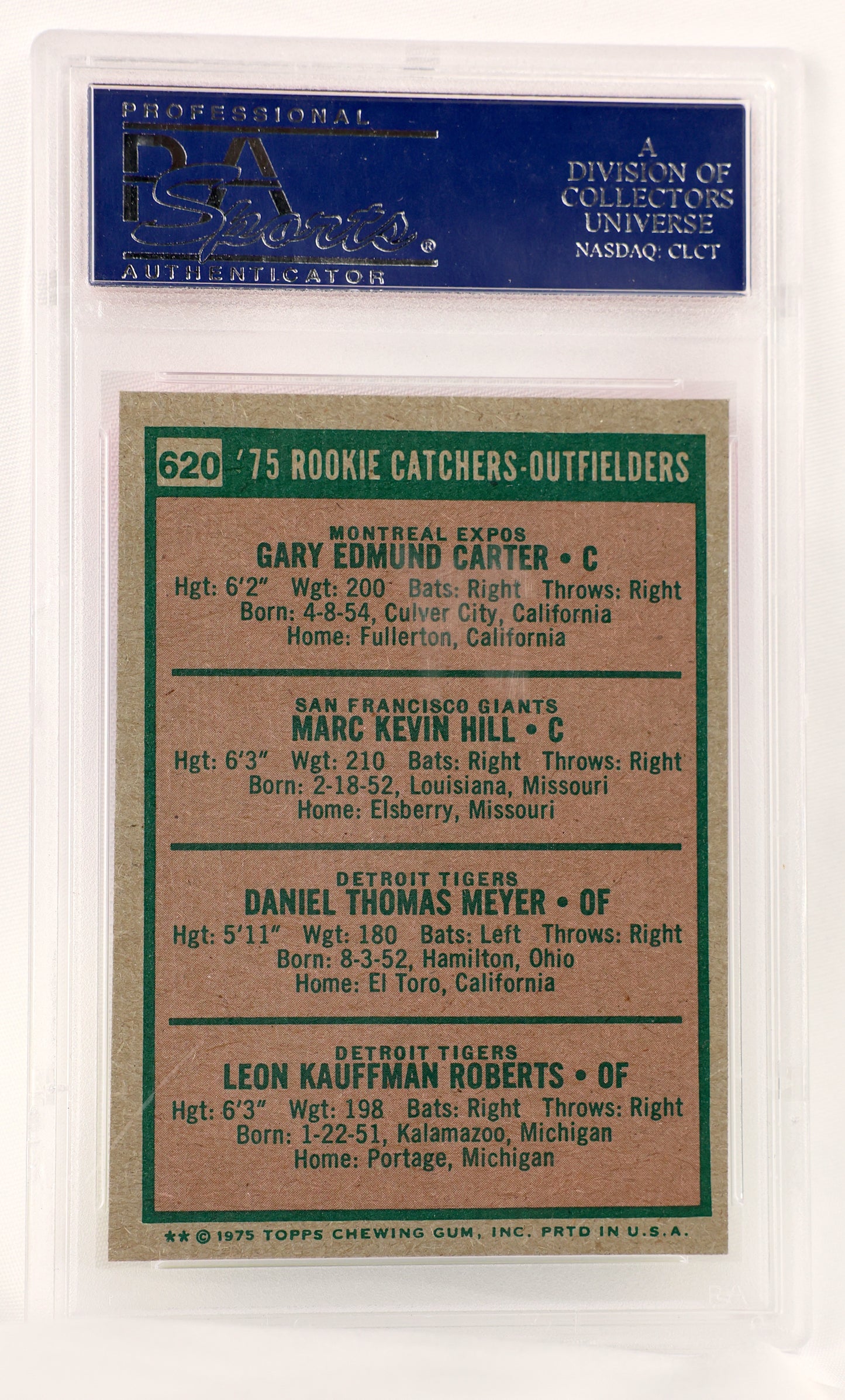 1975 Topps #620 (Gary Carter / Marc Hill / Danny Meyer / Leon Roberts)
