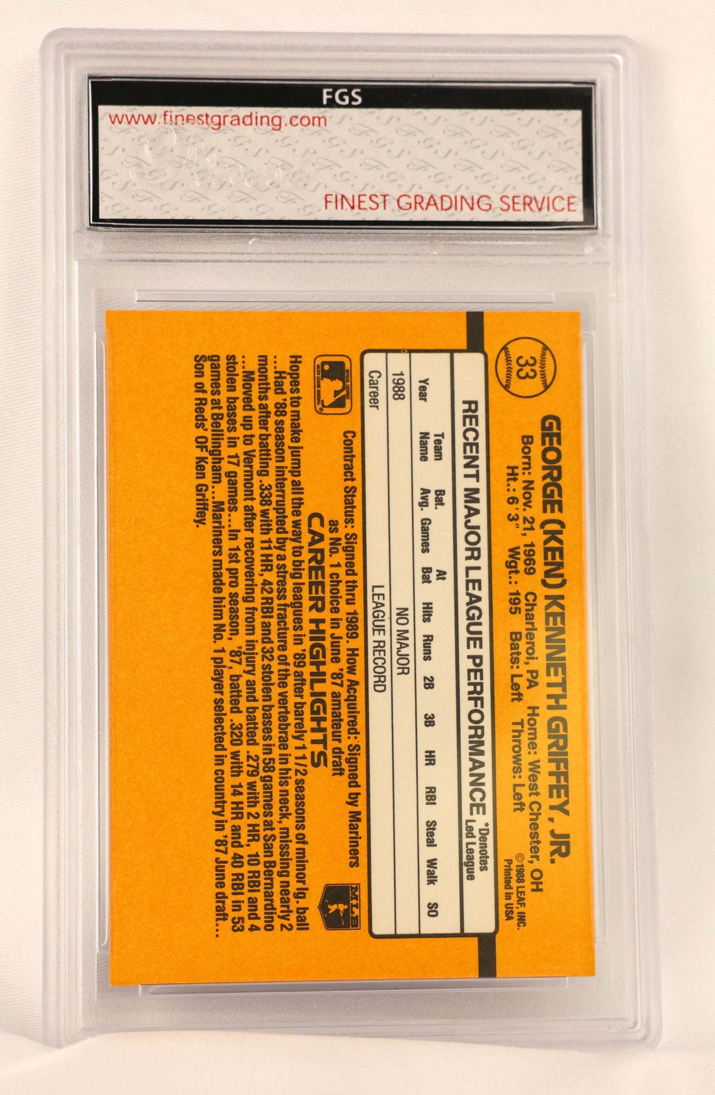 1989 Donruss #33d Ken Griffey Jr.