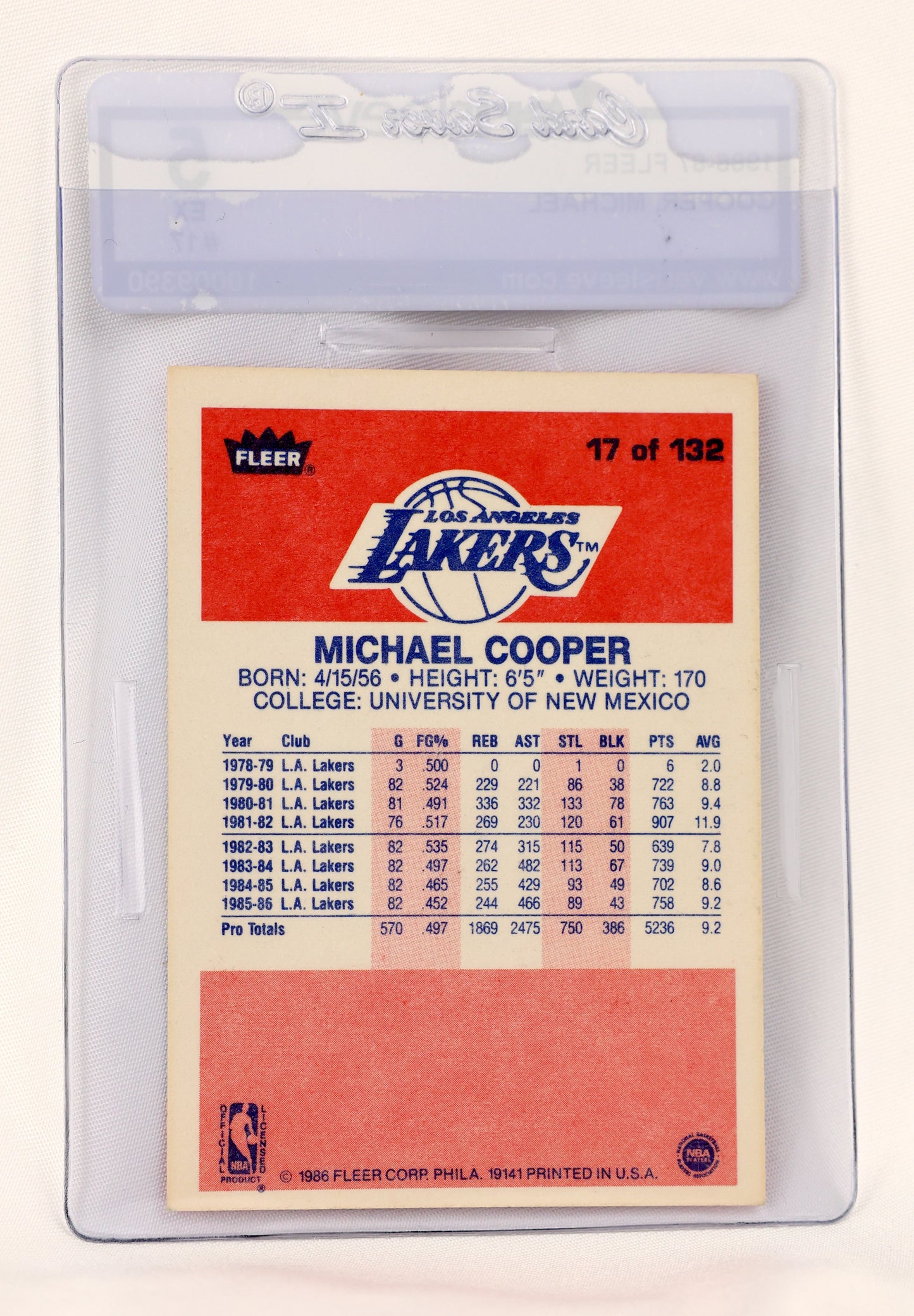 1986-87 Fleer #17 Michael Cooper