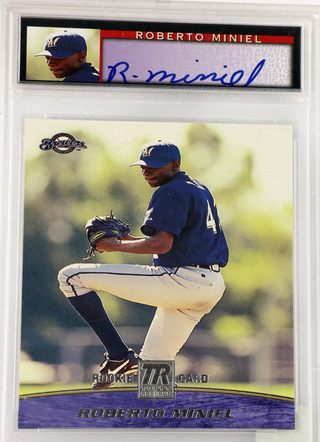 2001 Topps Reserve #138 Roberto Miniel Rookie Autographs PSA #/1500