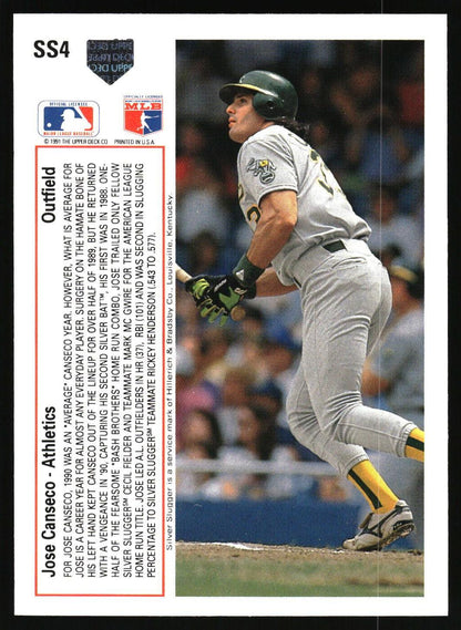 1991 Upper Deck #SS4 Jose Canseco Silver Sluggers