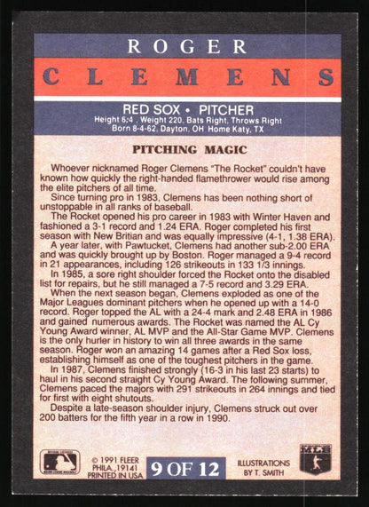 1991 Fleer #9 Roger Clemens Pro-Visions
