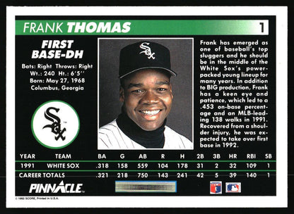 1992 Pinnacle #1 Frank Thomas